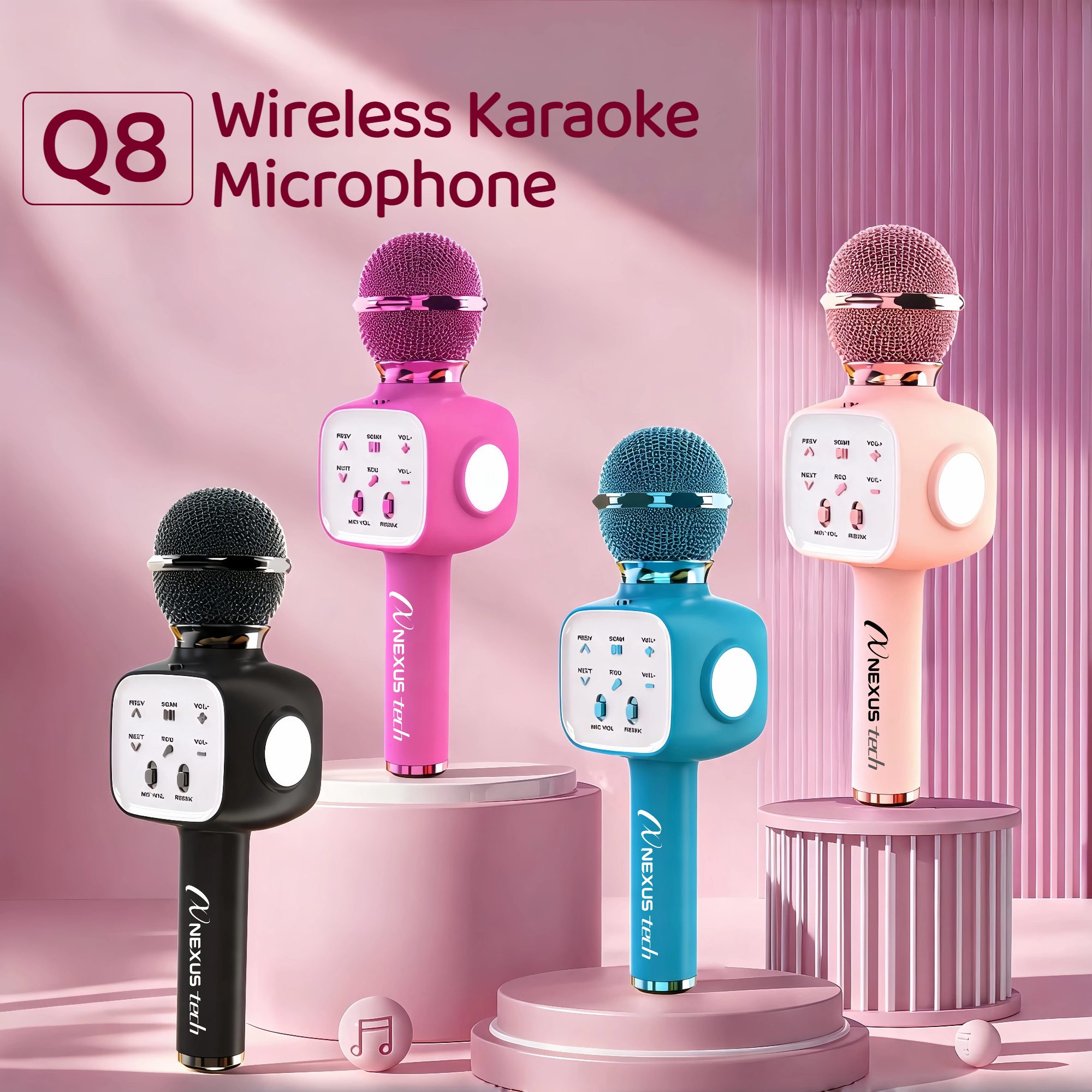 Renewable Energy Battery - Kabelloses Bluetooth 5.2 Karaoke-Mikrofon 5-in-1 Handmikrofon