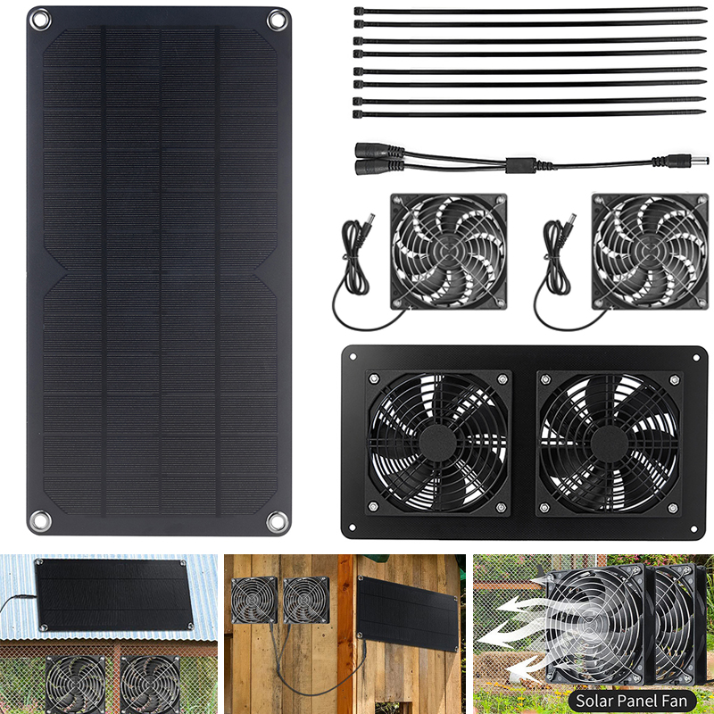 Renewable Energy House - 100w Solar panel Abluft ventilator Luft