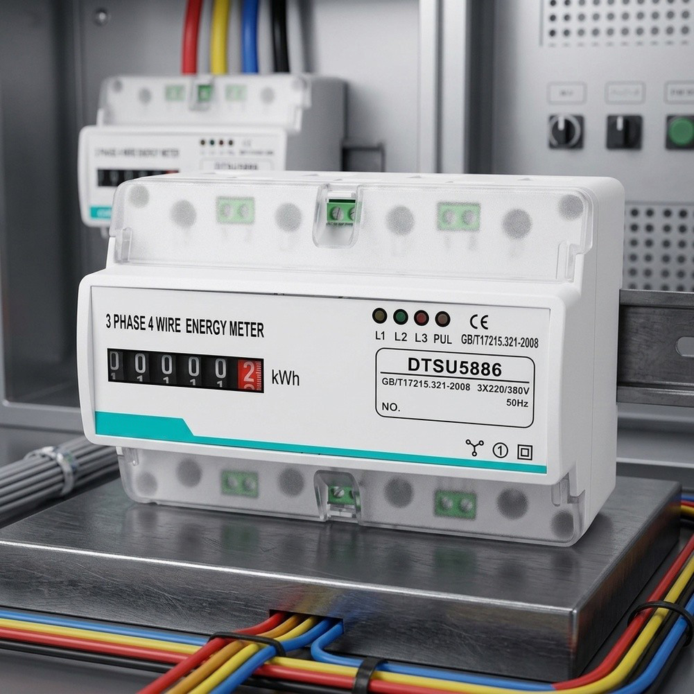 Energy Meter Bidirectional - 3-Phasen-4-Leiter-100A-Schienenmontierter Energiezähler 220/380V, Klasse 1.0 Bidirektional
