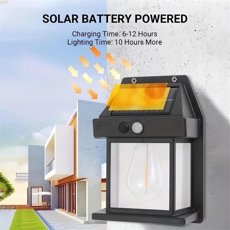 Renewable Energy House - Solarbetriebene wasserdichte LED-Wandleuchte für den Außenbereich,