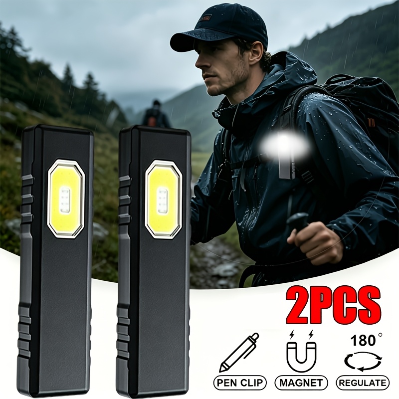 Renewable Energy Battery - 2er-Pack tragbare magnetische Taschenlampen, 5 Beleuchtungsmodi,
