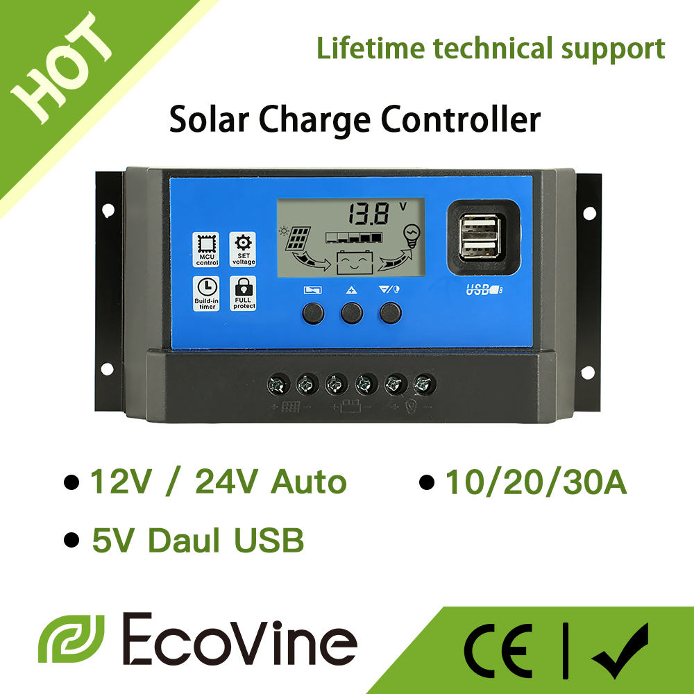 Pwm Charge Controller - Solarpanel-Laderegler, 12 V, 24 V, PWM,