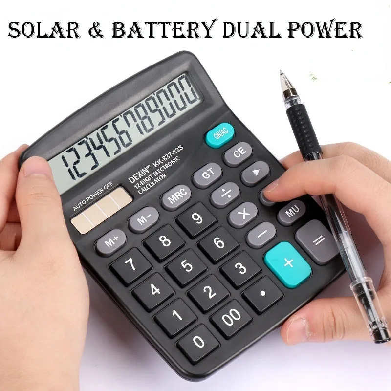 Renewable Energy House - 12-stelliger Taschenrechner mit großem LCD-Display, Standardfunktionen,