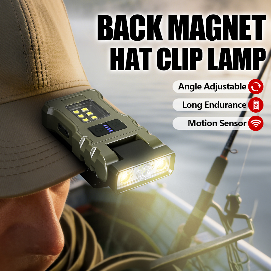 Renewable Energy Battery - 400LM USB-C-Stirnlampe, magnetische wiederaufladbare Clip-Arbeitsleuchte, 500-mAh-Akku,