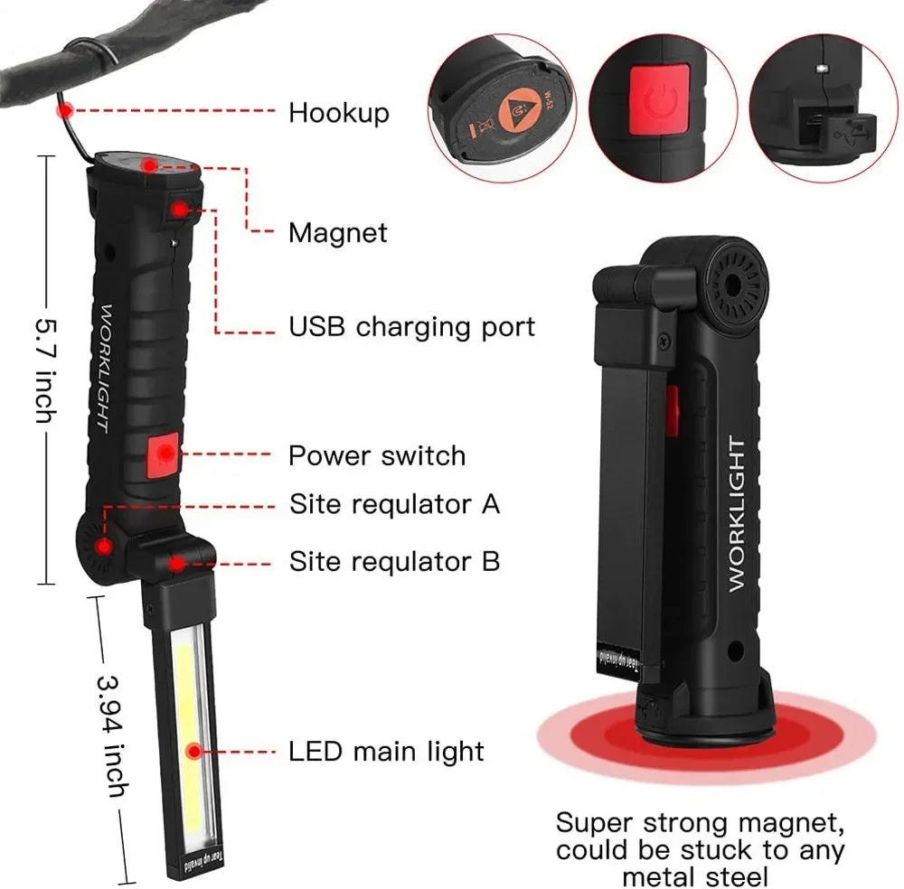 Tragbare COB-LED-Taschenlampe, – Renewable Energy Battery Bewertung und Preis