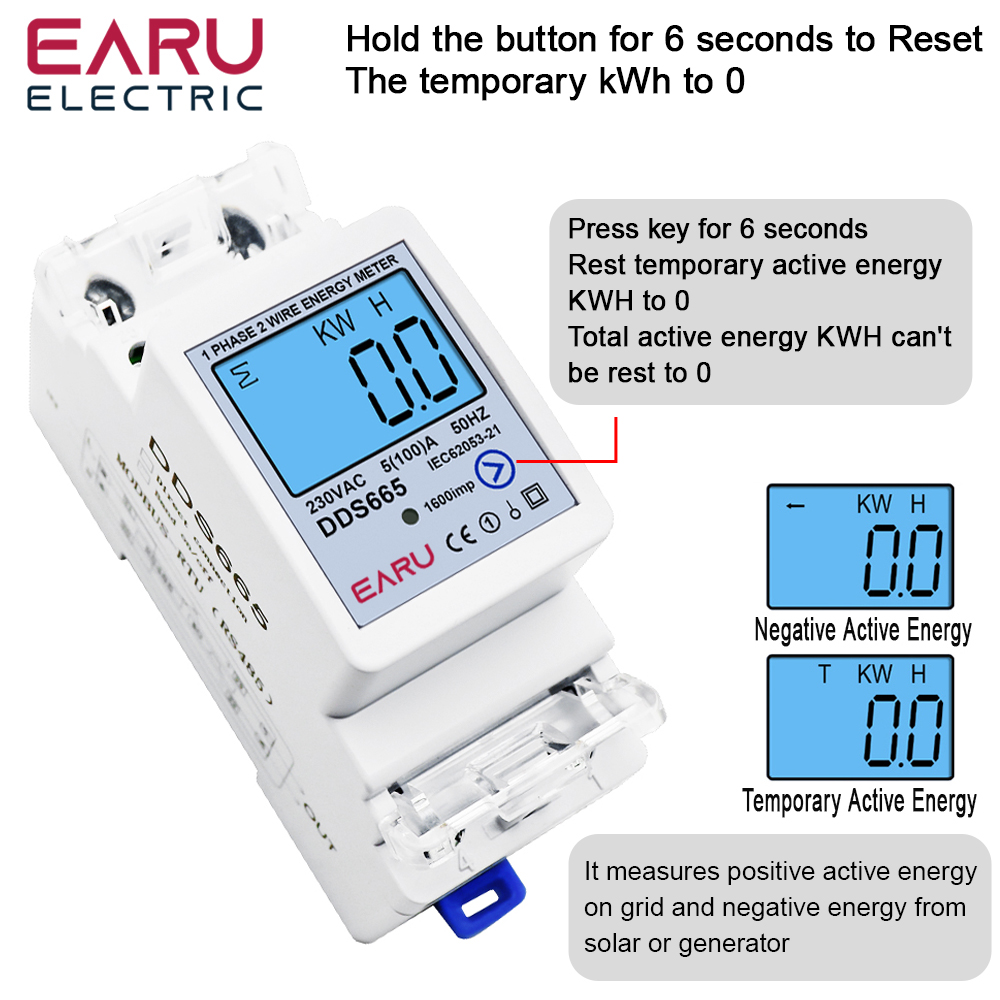 EARU AC230V 50Hz 60Hz 100A Bid – Energy Meter Bidirectional Bewertung und Preis